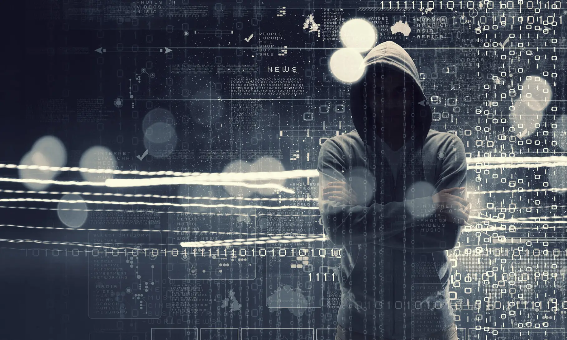abstract blue hacker